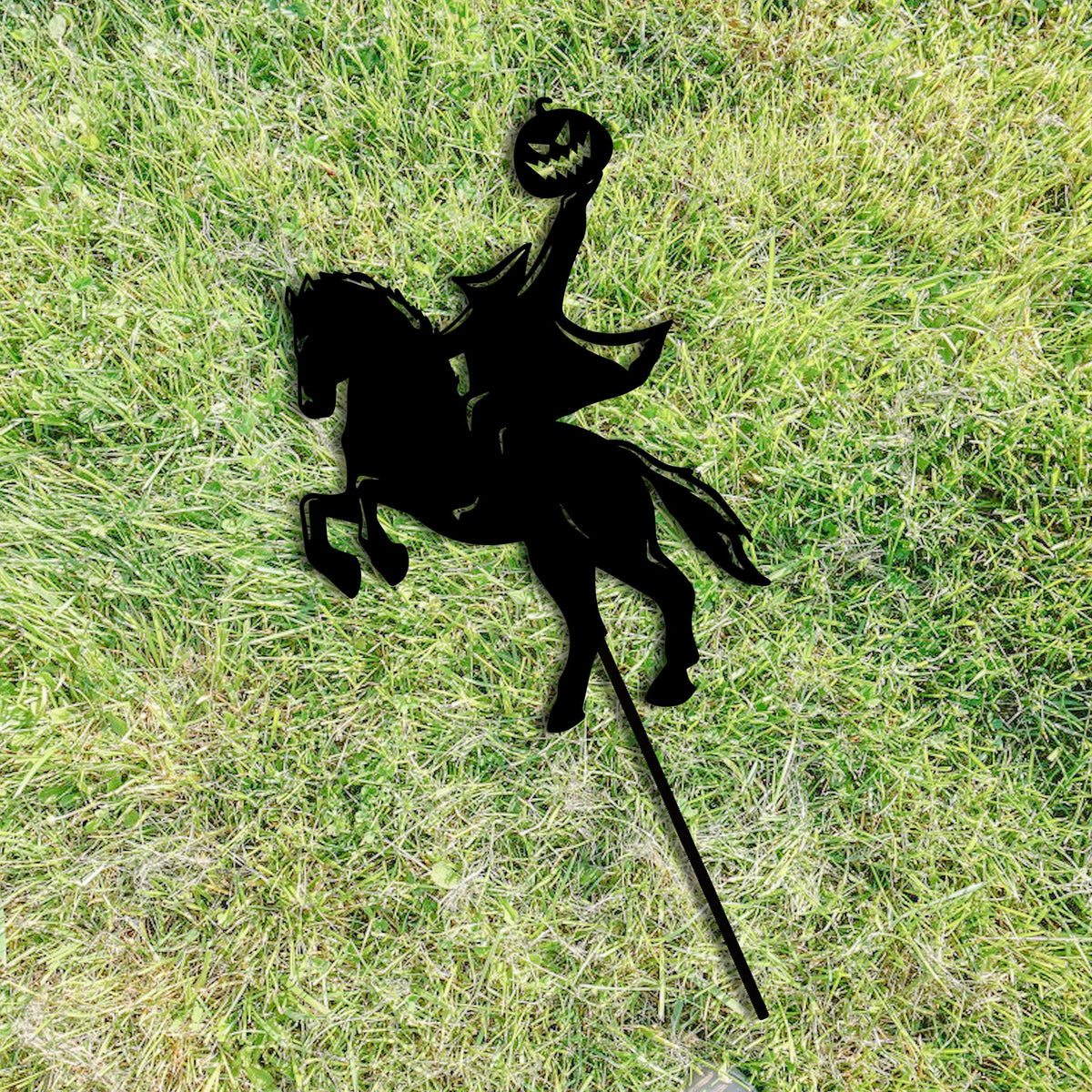 Headless Horseman Metal Garden Stake, Halloween Decor
