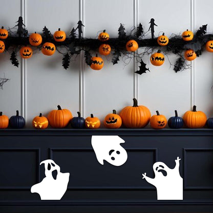 Set of 3 Ghost Halloween Door Corner Sign, Wood Sign, Door Decor