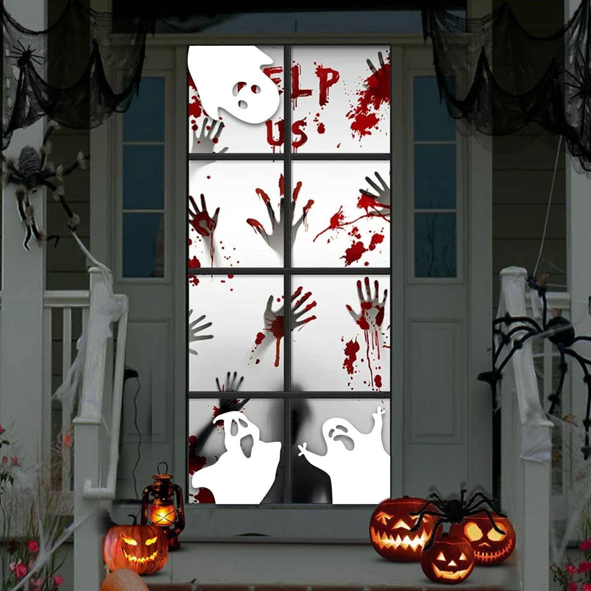 Set of 3 Ghost Halloween Door Corner Sign, Wood Sign, Door Decor