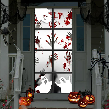 Set of 3 Ghost Halloween Door Corner Sign, Wood Sign, Door Decor