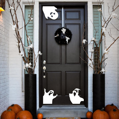 Set of 3 Ghost Halloween Door Corner Sign, Wood Sign, Door Decor