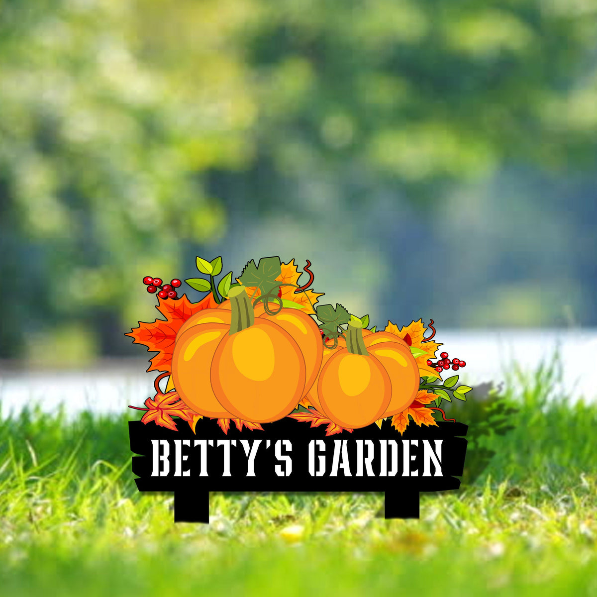 Custom Metal Pumpkin Garden Sign, Fall Yard Decor