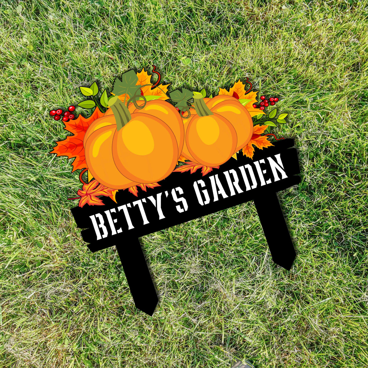 Custom Metal Pumpkin Garden Sign, Fall Yard Decor