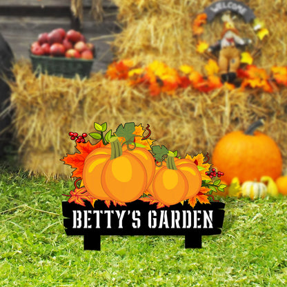 Custom Metal Pumpkin Garden Sign, Fall Yard Decor