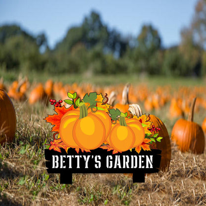 Custom Metal Pumpkin Garden Sign, Fall Yard Decor