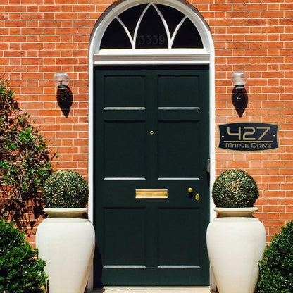 Modern Metal House Number Sign, Personalized Outdoor Address Plaque