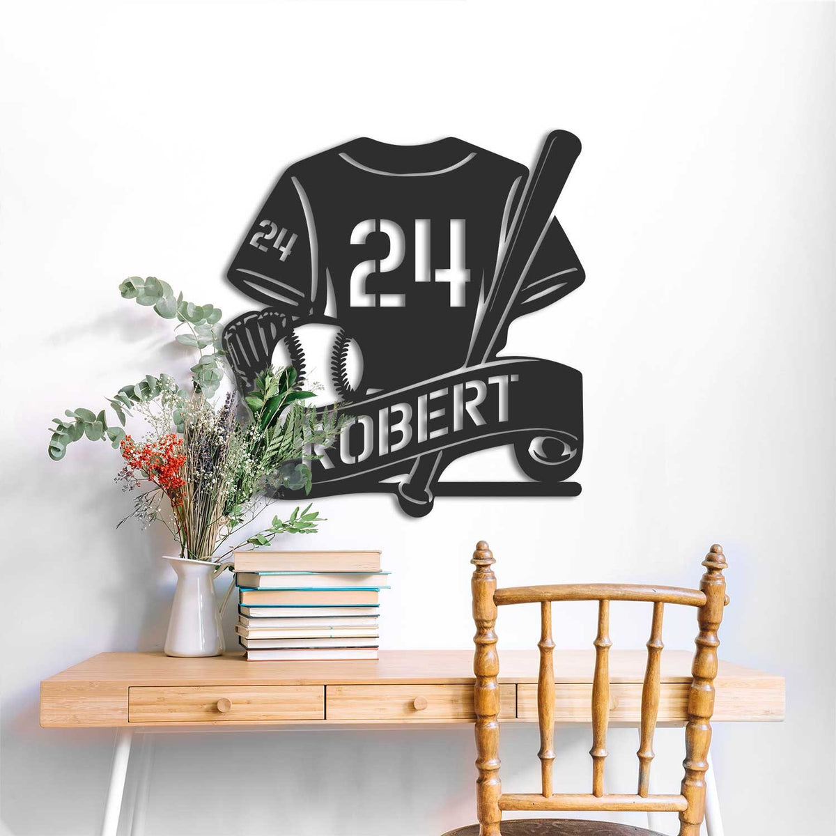 Custom Baseball Metal Sign with Led Light, Personalized Baseball Name Sign, Baseball Wall Decor, Baseball Lover Gift, Gift for Him
