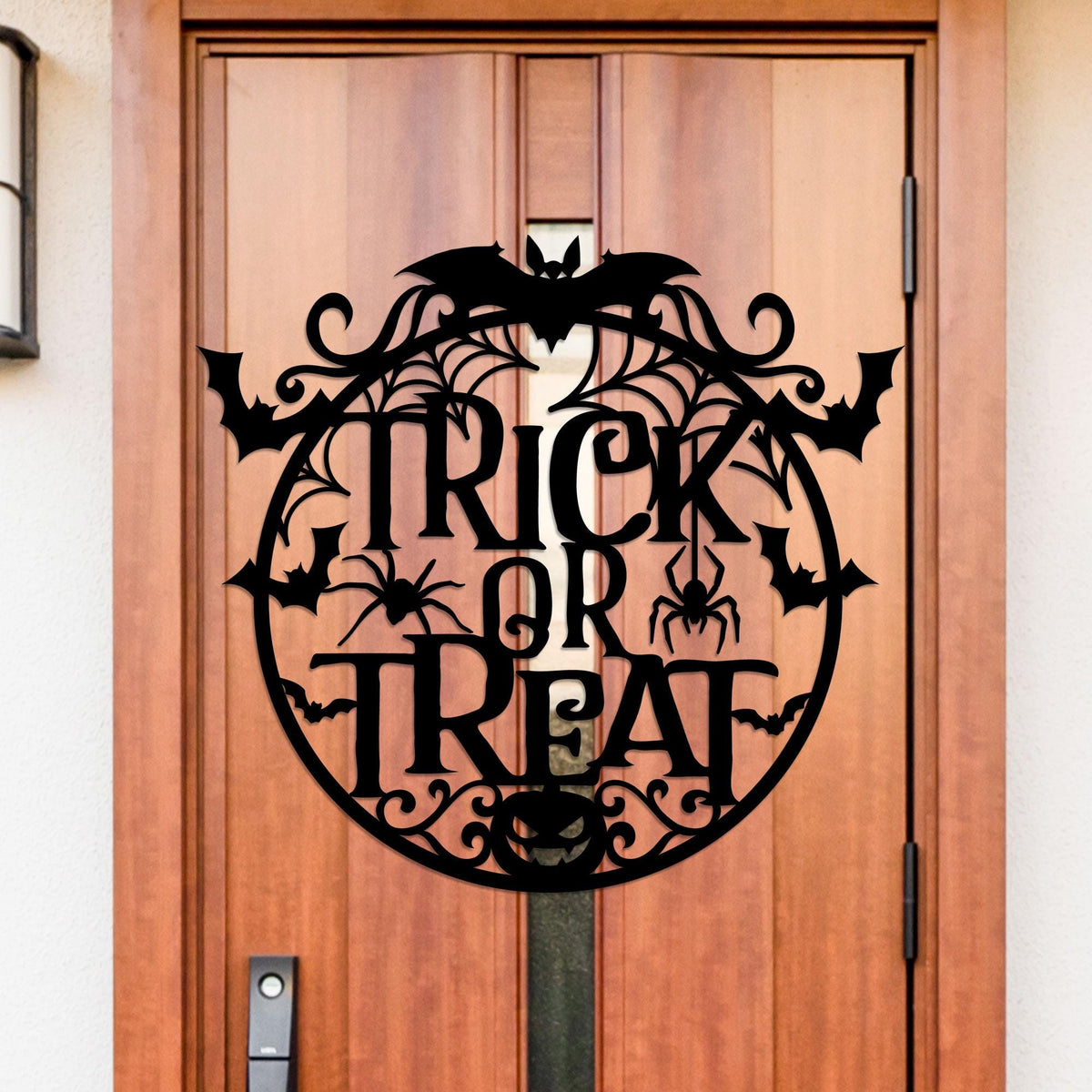 Trick or Treat Metal Halloween Sign, Weather-Resistant Fall Decor