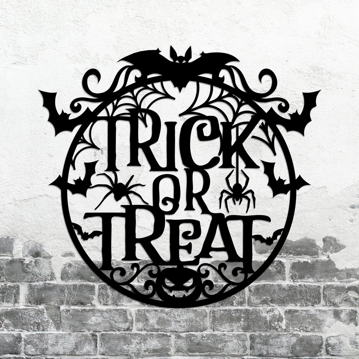 Trick or Treat Metal Halloween Sign, Weather-Resistant Fall Decor