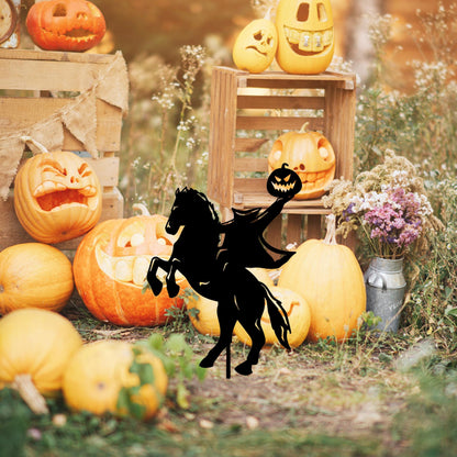 Headless Horseman Metal Garden Stake, Halloween Decor