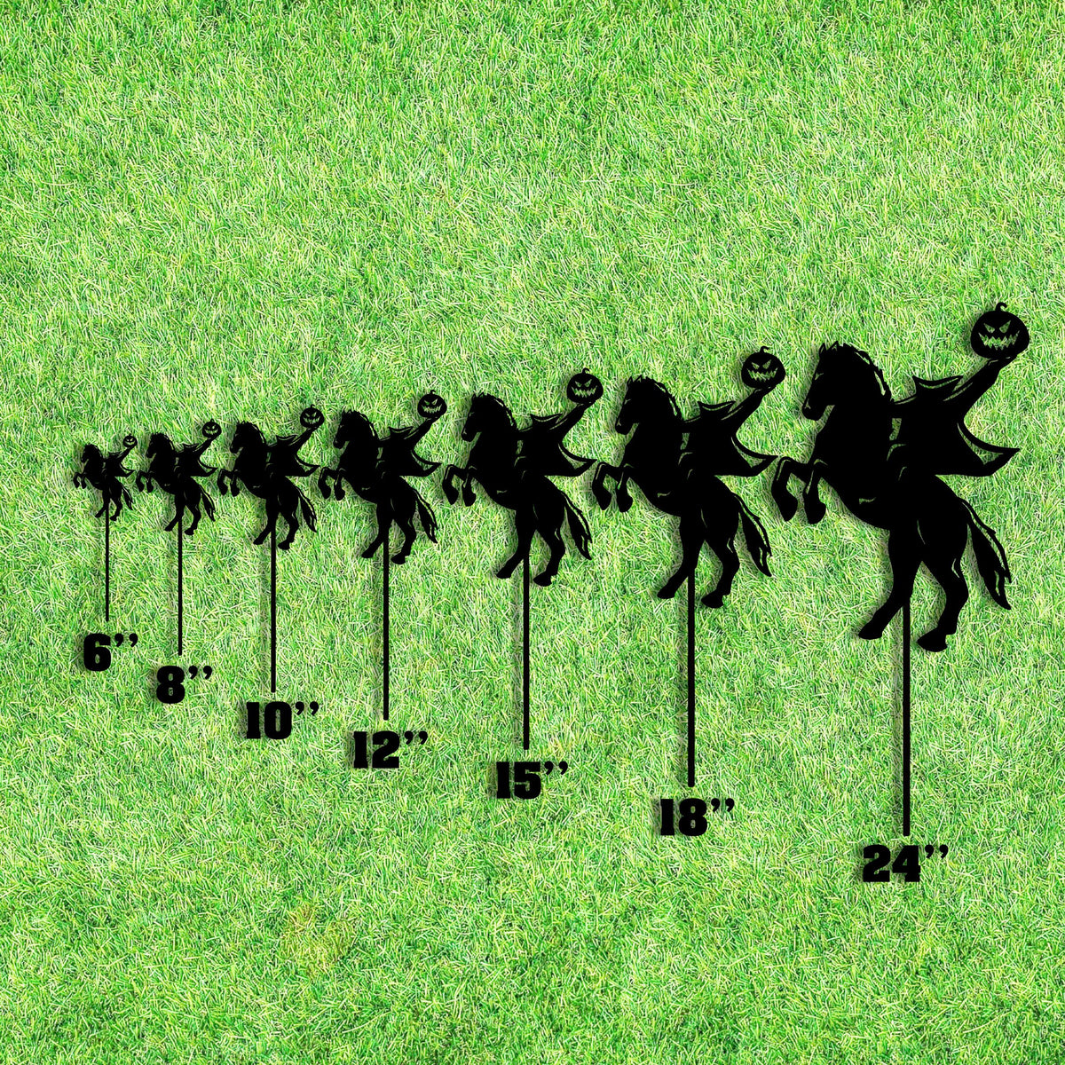 Headless Horseman Metal Garden Stake, Halloween Decor