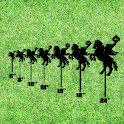 Headless Horseman Metal Garden Stake, Halloween Decor
