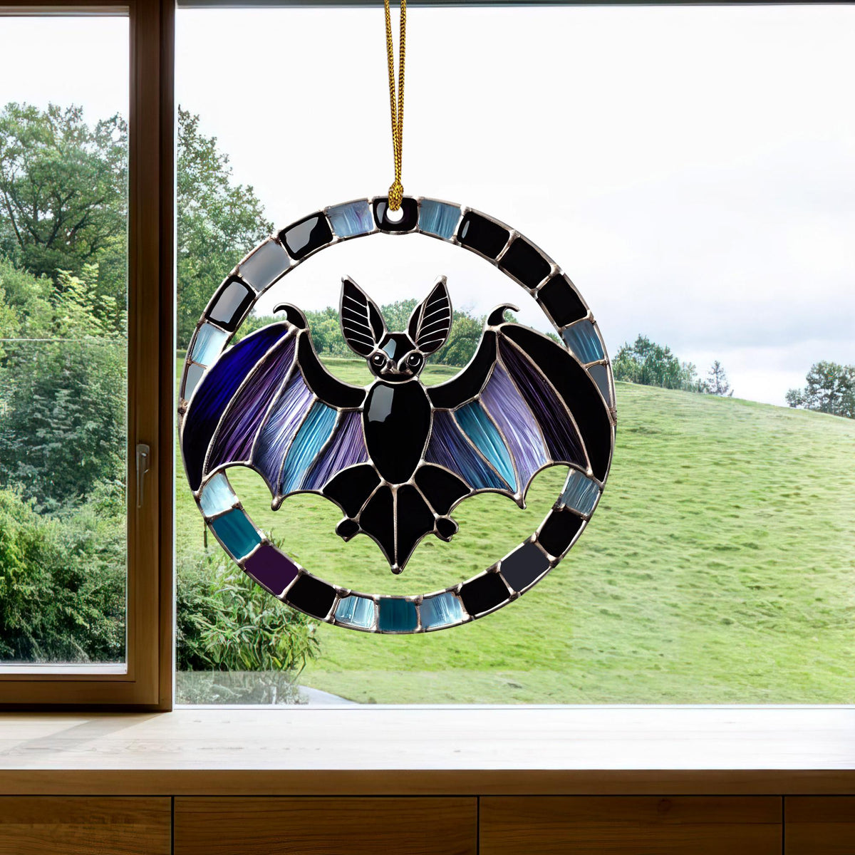 Halloween Bat Acrylic Suncatcher, Spooky Window Hanging