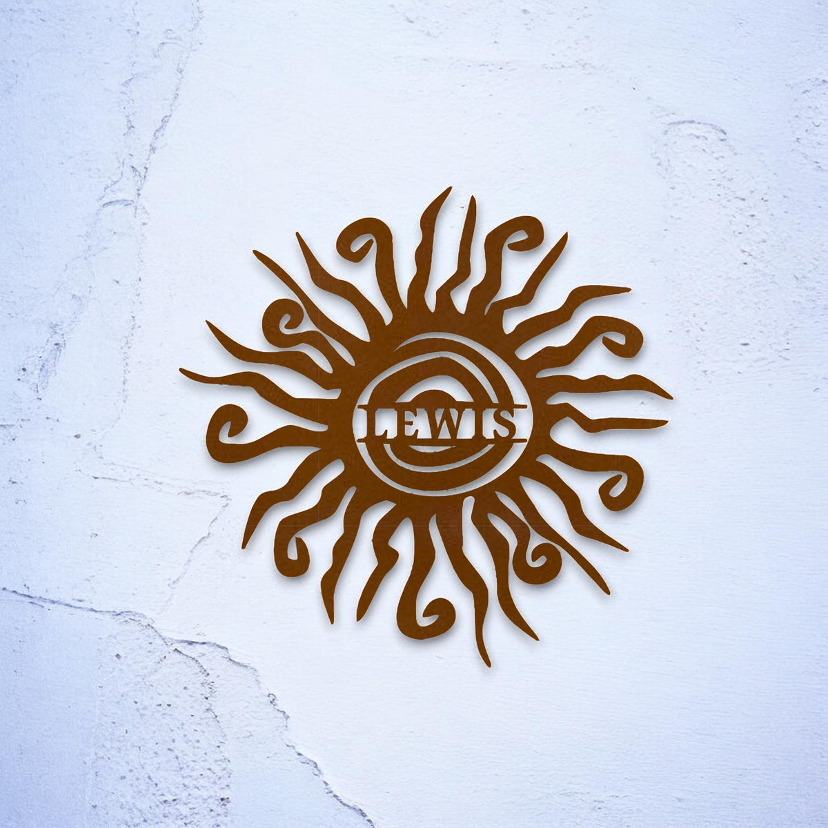 Personalized Metal Sun Wall Art - Custom Name Sign - Outdoor Decor