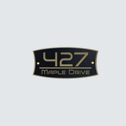 Modern Metal House Number Sign, Personalized Outdoor Address Plaque