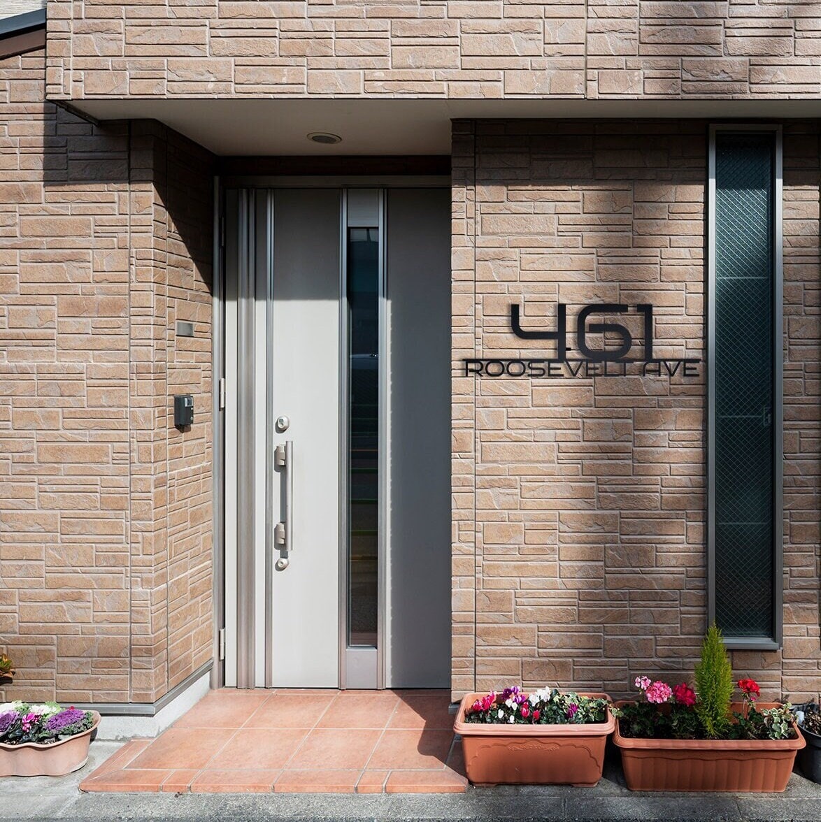 Custom Metal House Number Sign, Modern Address Plaque