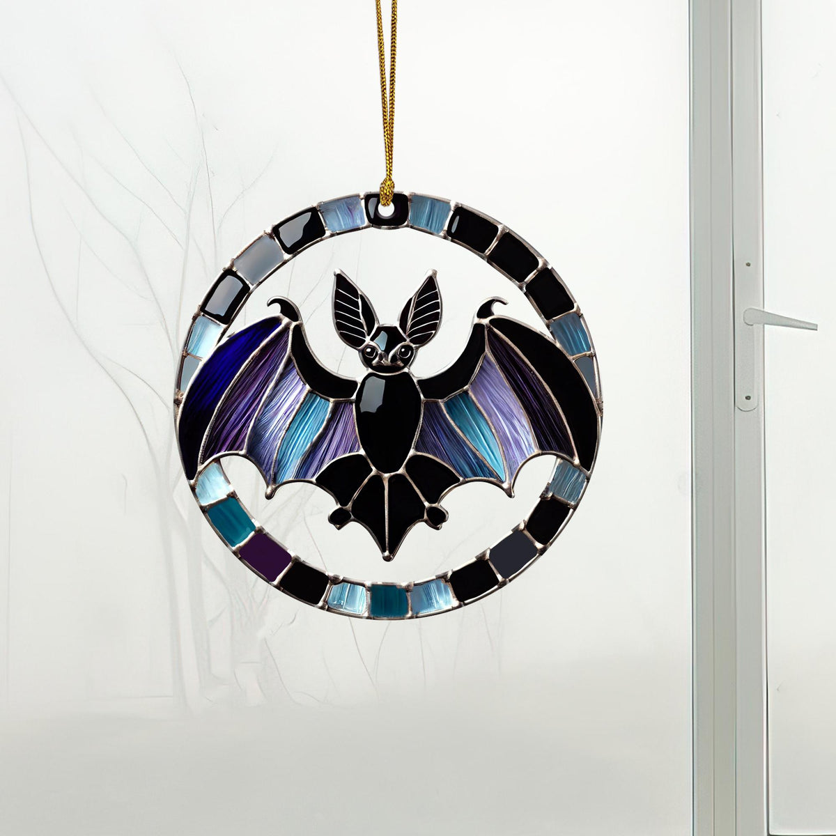 Halloween Bat Acrylic Suncatcher, Spooky Window Hanging