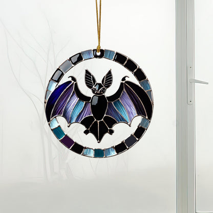 Halloween Bat Acrylic Suncatcher, Spooky Window Hanging