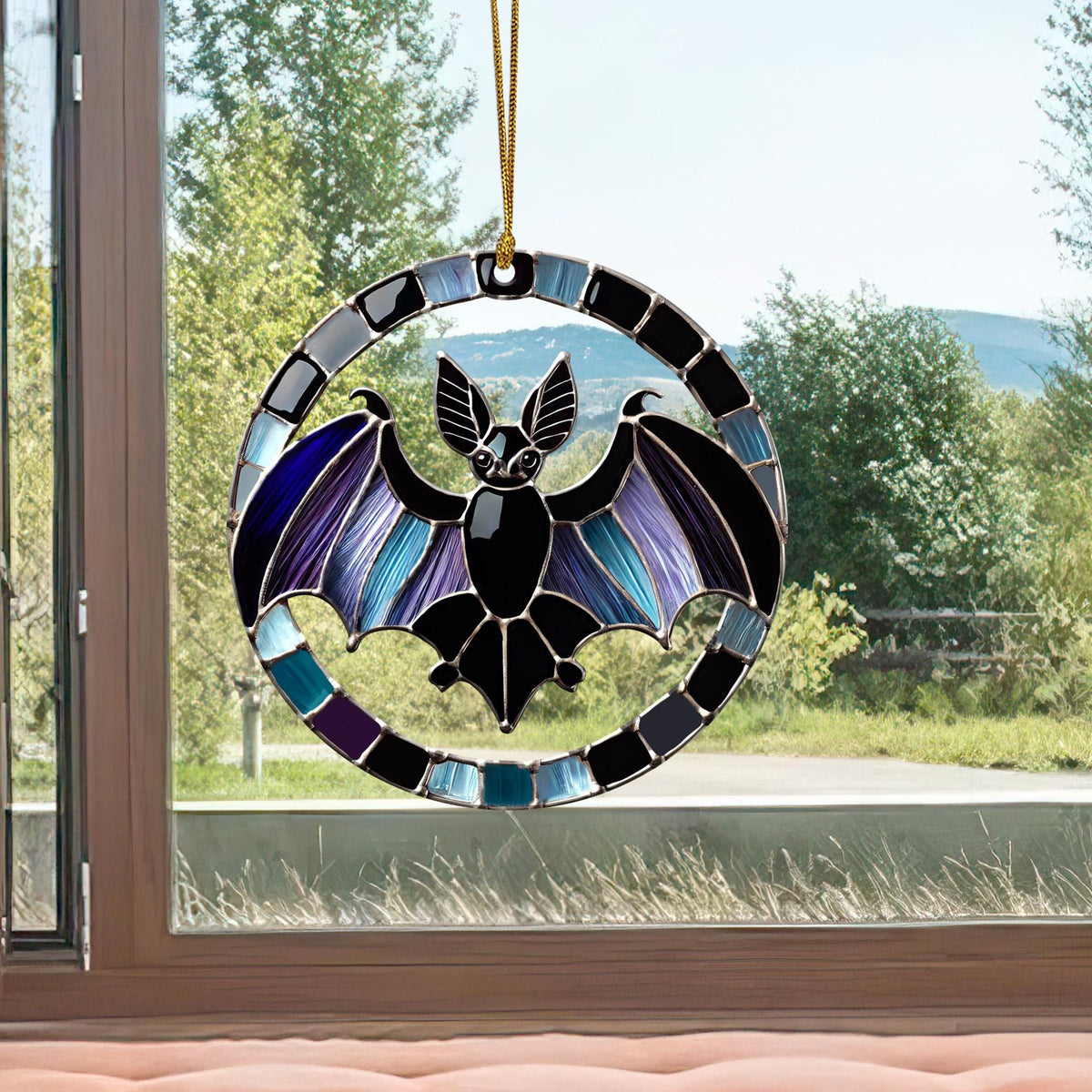 Halloween Bat Acrylic Suncatcher, Spooky Window Hanging