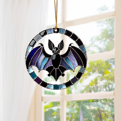 Halloween Bat Acrylic Suncatcher, Spooky Window Hanging