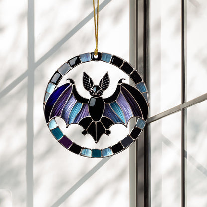 Halloween Bat Acrylic Suncatcher, Spooky Window Hanging