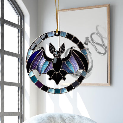 Halloween Bat Acrylic Suncatcher, Spooky Window Hanging