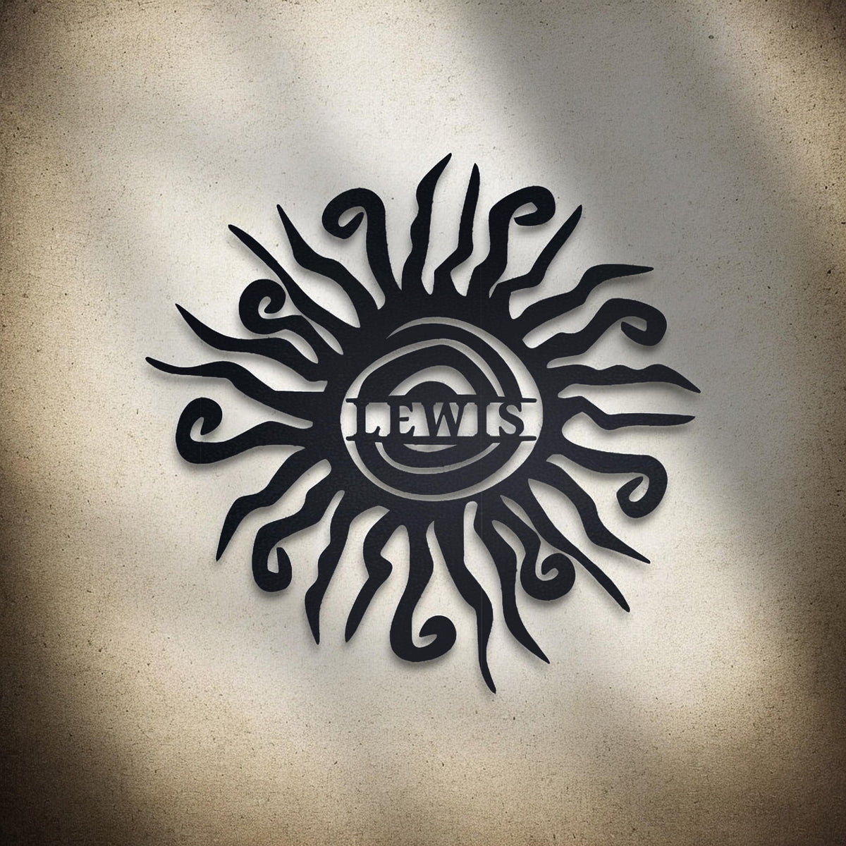 Personalized Metal Sun Wall Art - Custom Name Sign - Outdoor Decor