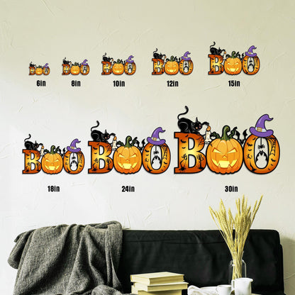 Halloween Metal Wall Art, Spooky Cat Pumpkin Decor