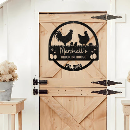 Custom Chicken Coop Metal Signs, Personalized Chicken Farm Sign, Family Name Chicken Coop Sign, Farmhouse Metal Sign, Gift For Farmer