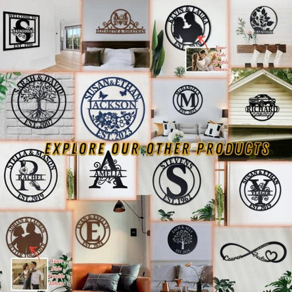 Customized Elegant Metal Address Sign - Durable Outdoor Home Decor, Personalized Stylish Name & Address Display