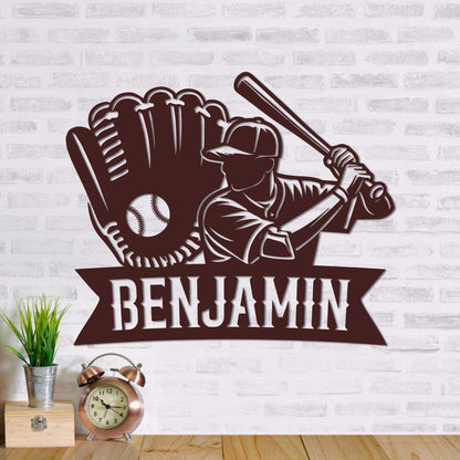 Custom Baseball Player Metal Sign with led lights, Softball Metal Sign, Gifts for Baseball Player, Ideal for Home Decor , Gift For Him
