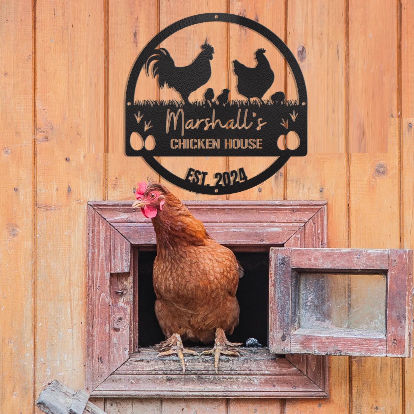 Custom Chicken Coop Metal Signs, Personalized Chicken Farm Sign, Family Name Chicken Coop Sign, Farmhouse Metal Sign, Gift For Farmer