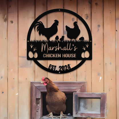 Custom Chicken Coop Metal Signs, Personalized Chicken Farm Sign, Family Name Chicken Coop Sign, Farmhouse Metal Sign, Gift For Farmer