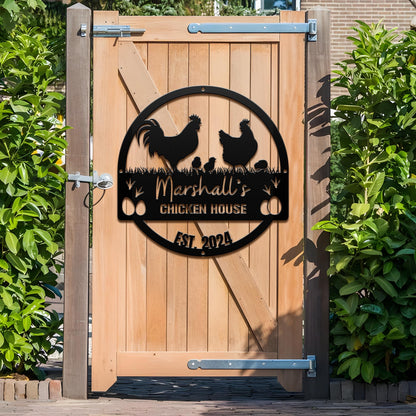 Custom Chicken Coop Metal Signs, Personalized Chicken Farm Sign, Family Name Chicken Coop Sign, Farmhouse Metal Sign, Gift For Farmer