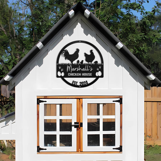 Custom Chicken Coop Metal Signs, Personalized Chicken Farm Sign, Family Name Chicken Coop Sign, Farmhouse Metal Sign, Gift For Farmer