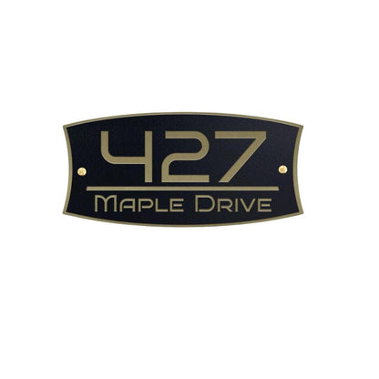 Modern Metal House Number Sign, Personalized Outdoor Address Plaque