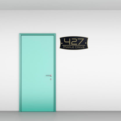 Modern Metal House Number Sign, Personalized Outdoor Address Plaque