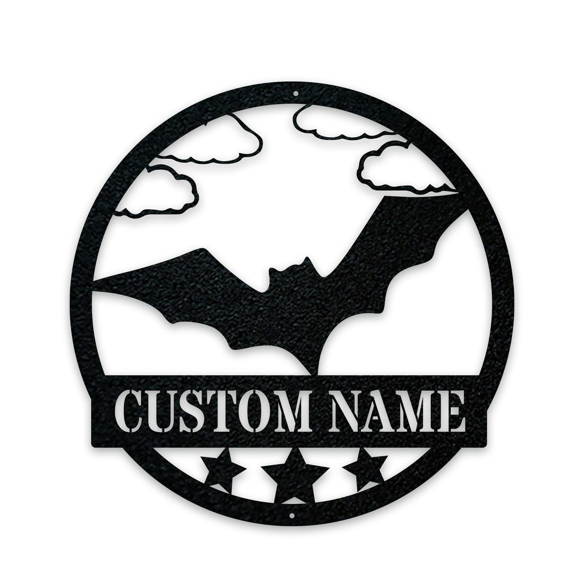 Bat Monogram,   Metal Name Sign, Black, Halloween Decor, Halloween, Bats, Outdoor Sign, Door Sign, Wall Art