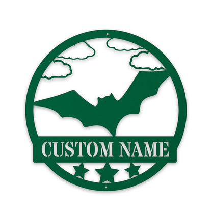 Bat Monogram,   Metal Name Sign, Black, Halloween Decor, Halloween, Bats, Outdoor Sign, Door Sign, Wall Art