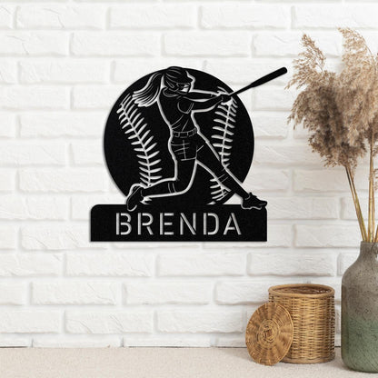 Custom Softball Metal Sign Led Light, Softball Wall Decor, Softball Player Name Sign, Sports Home Decor, Baseball Softball Lover Gift