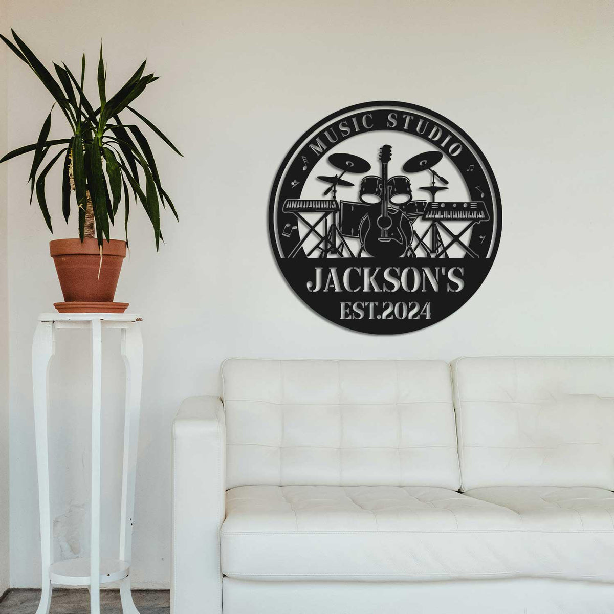 Custom Music Instruments Metal Sign with Led lights, Music Decor, Studio Decor, Gift for Musician, Personalized Drummer Metal Sign