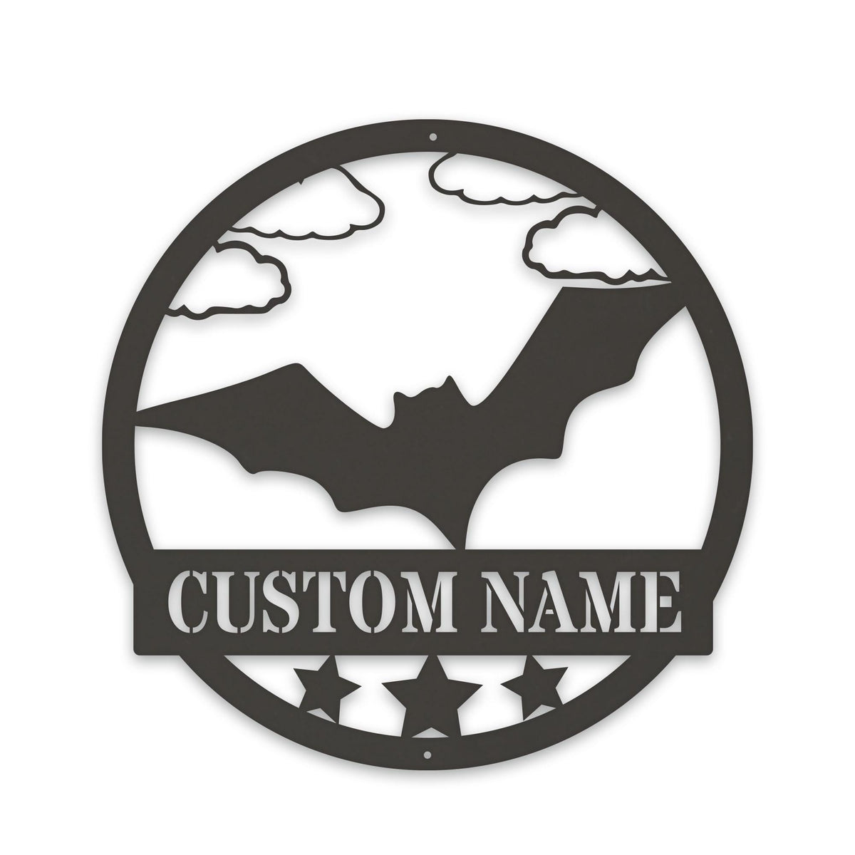Bat Monogram,   Metal Name Sign, Black, Halloween Decor, Halloween, Bats, Outdoor Sign, Door Sign, Wall Art