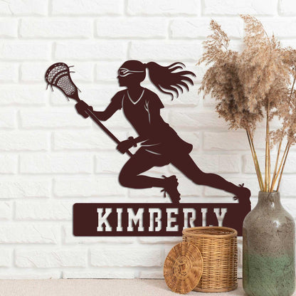 Custom Lacrosse Metal Sign with Led lights, Personalized Lacrosse Girl Name Sign, Lacrosse Player Gift, Lacrosse Sign Decor, Birthday Gift