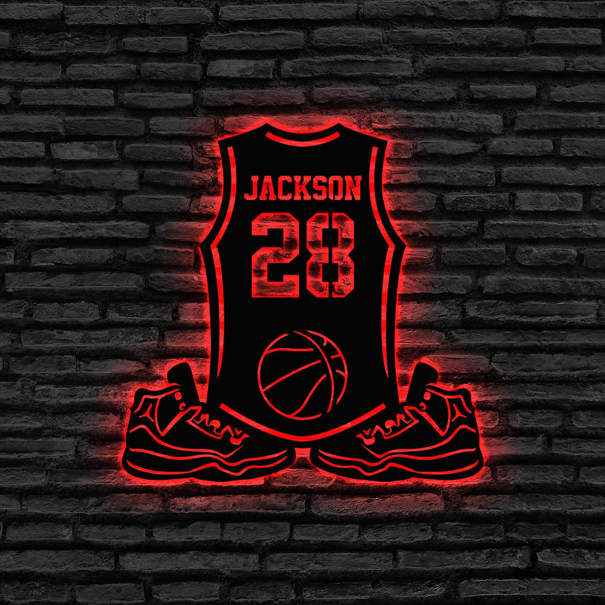 Custom Basketball Metal Sign Led Lights, Basketball Fan Gift, Personalized Metal Sport Sign, Custom Metal Jersey, NBA Metal Art, Sports Gift
