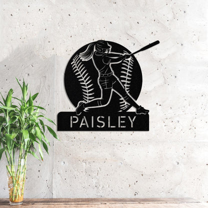 Custom Softball Metal Sign Led Light, Softball Wall Decor, Softball Player Name Sign, Sports Home Decor, Baseball Softball Lover Gift