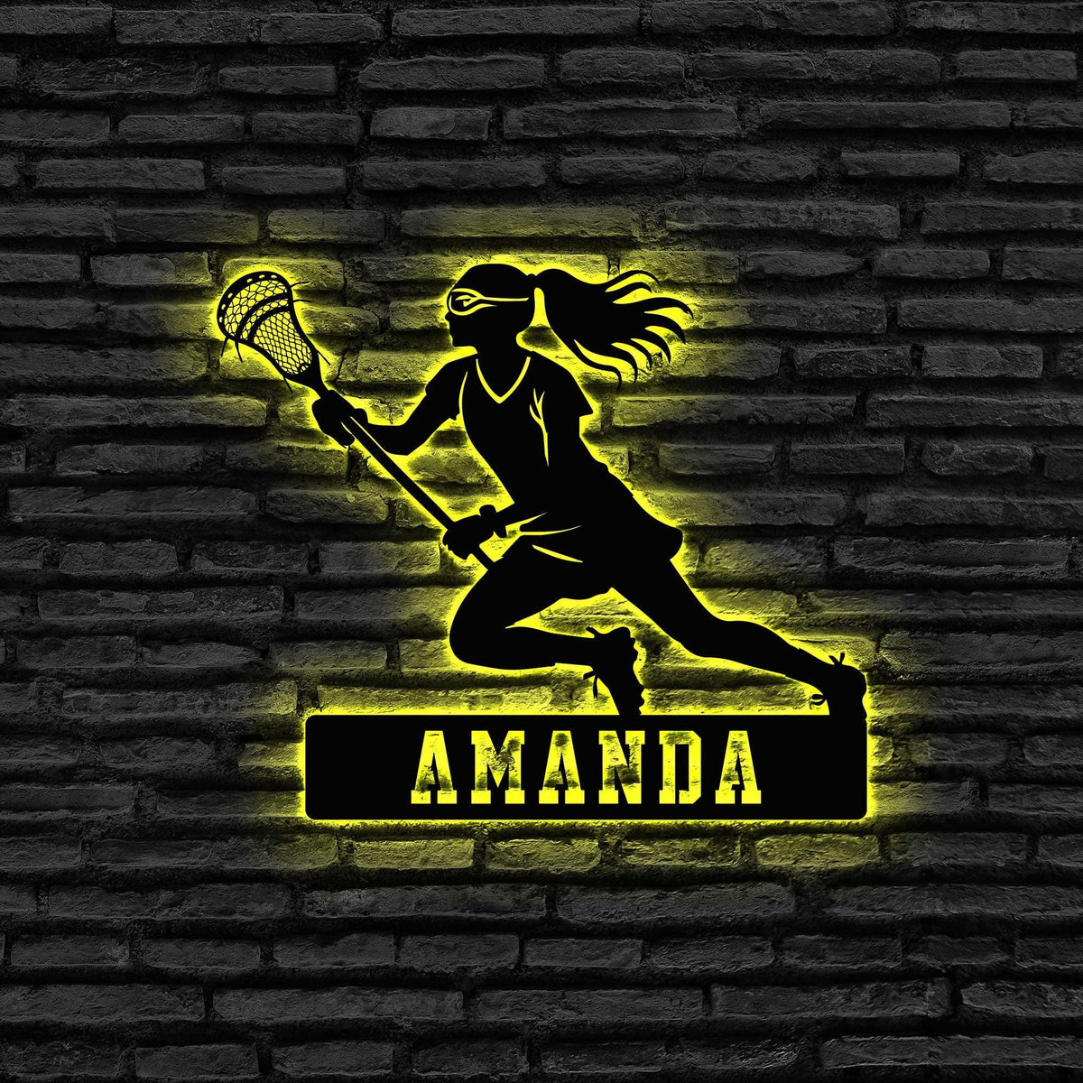 Custom Lacrosse Metal Sign with Led lights, Personalized Lacrosse Girl Name Sign, Lacrosse Player Gift, Lacrosse Sign Decor, Birthday Gift