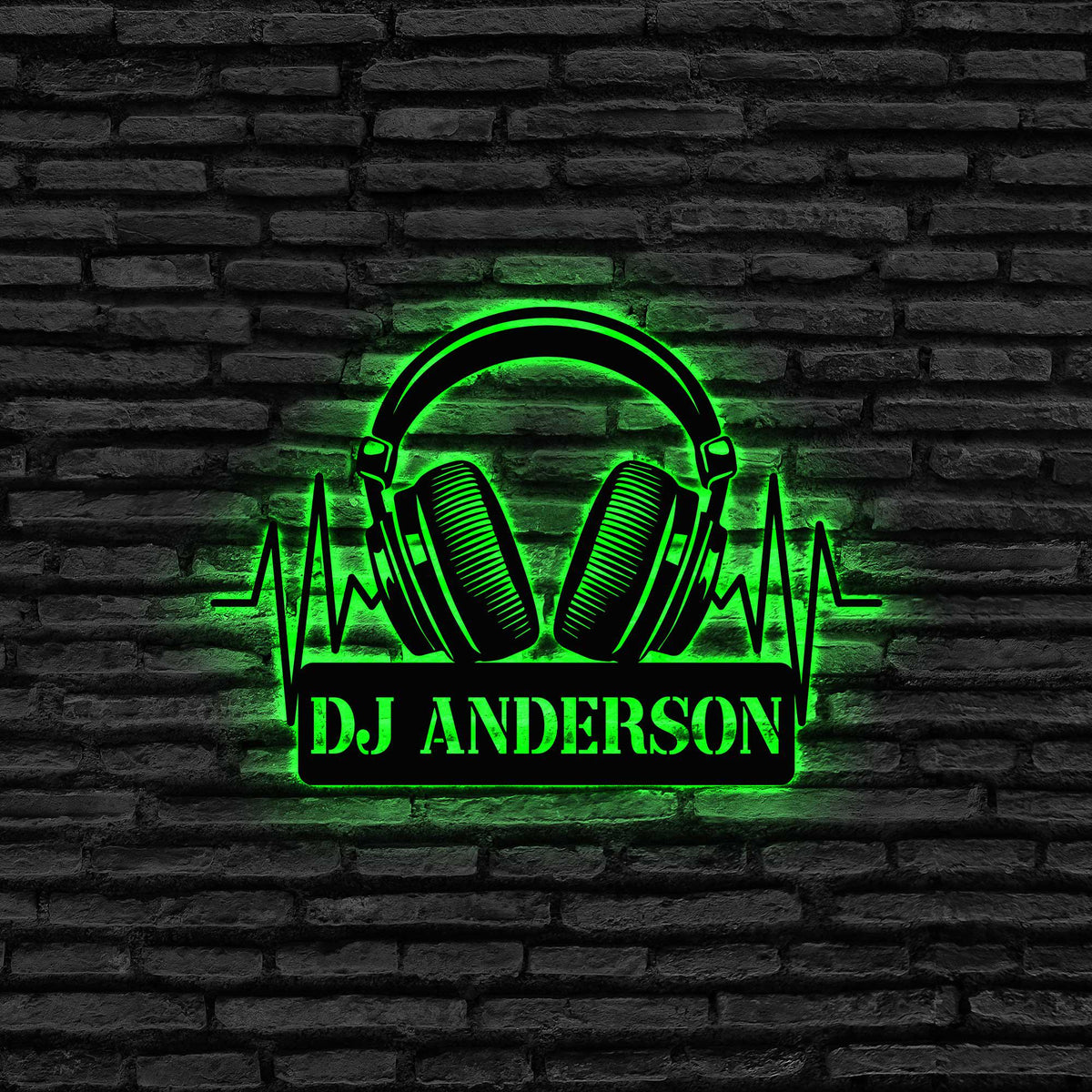Custom Headphone Metal Wall Art with Led Lights, Game Room Decor, Studio Wall Art, Headphone Decor, Gamer Gift, DJ Gift, Headphone Name Sign