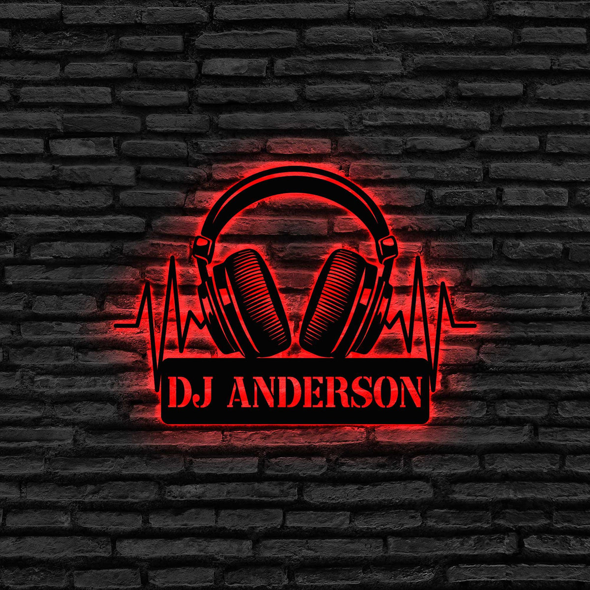 Custom Headphone Metal Wall Art with Led Lights, Game Room Decor, Studio Wall Art, Headphone Decor, Gamer Gift, DJ Gift, Headphone Name Sign