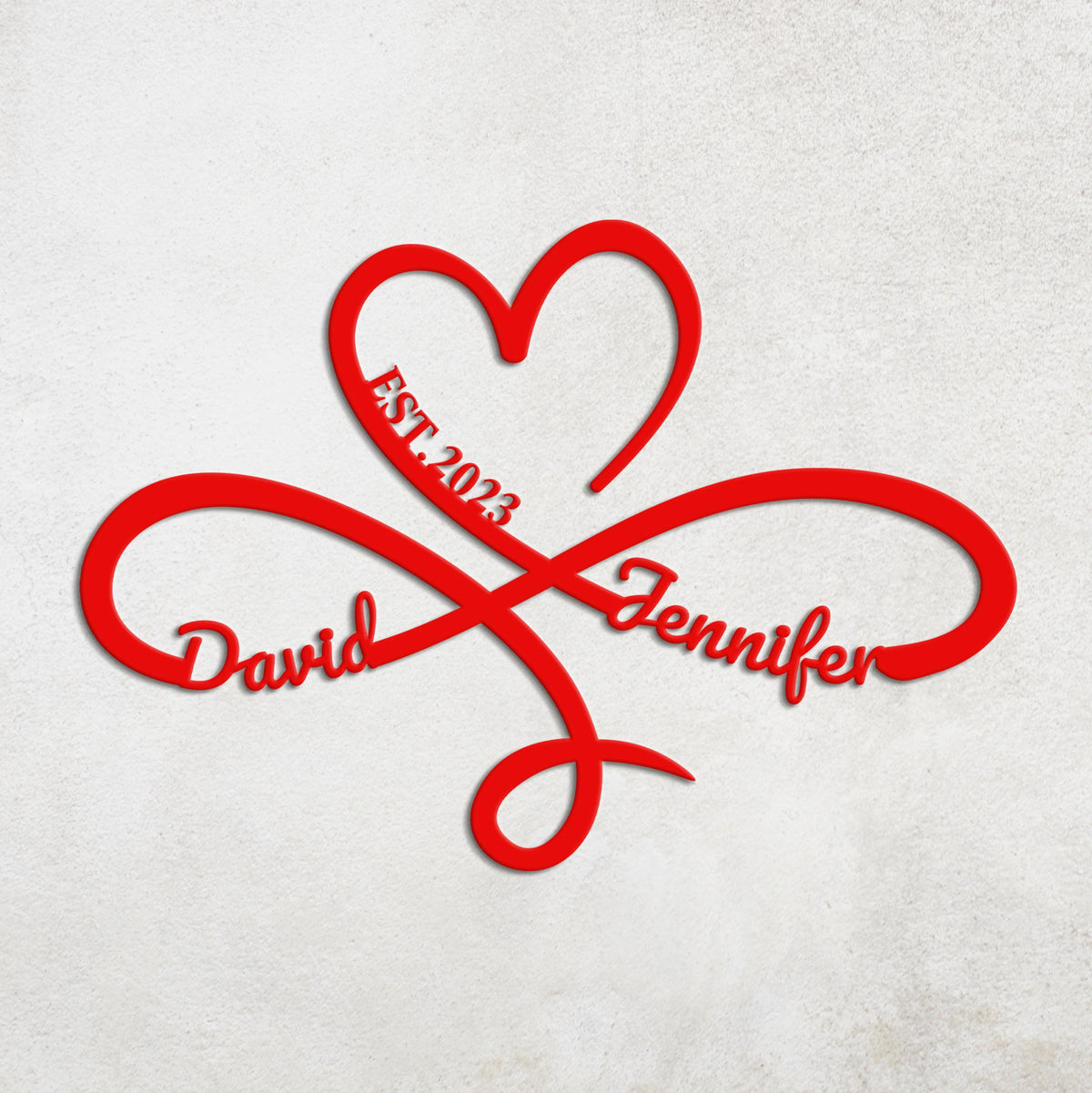 Personalized Heart Infinity Metal Sign, Eternal Love Symbol, Gift for Her
