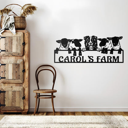 Sheep Farm Metal Sign, Custom Metal Sheep Sign, Personalized Sheep Metal Wall Art, Farm Decor Outdoor, Ranch Barn Sign, Gift For Farmer